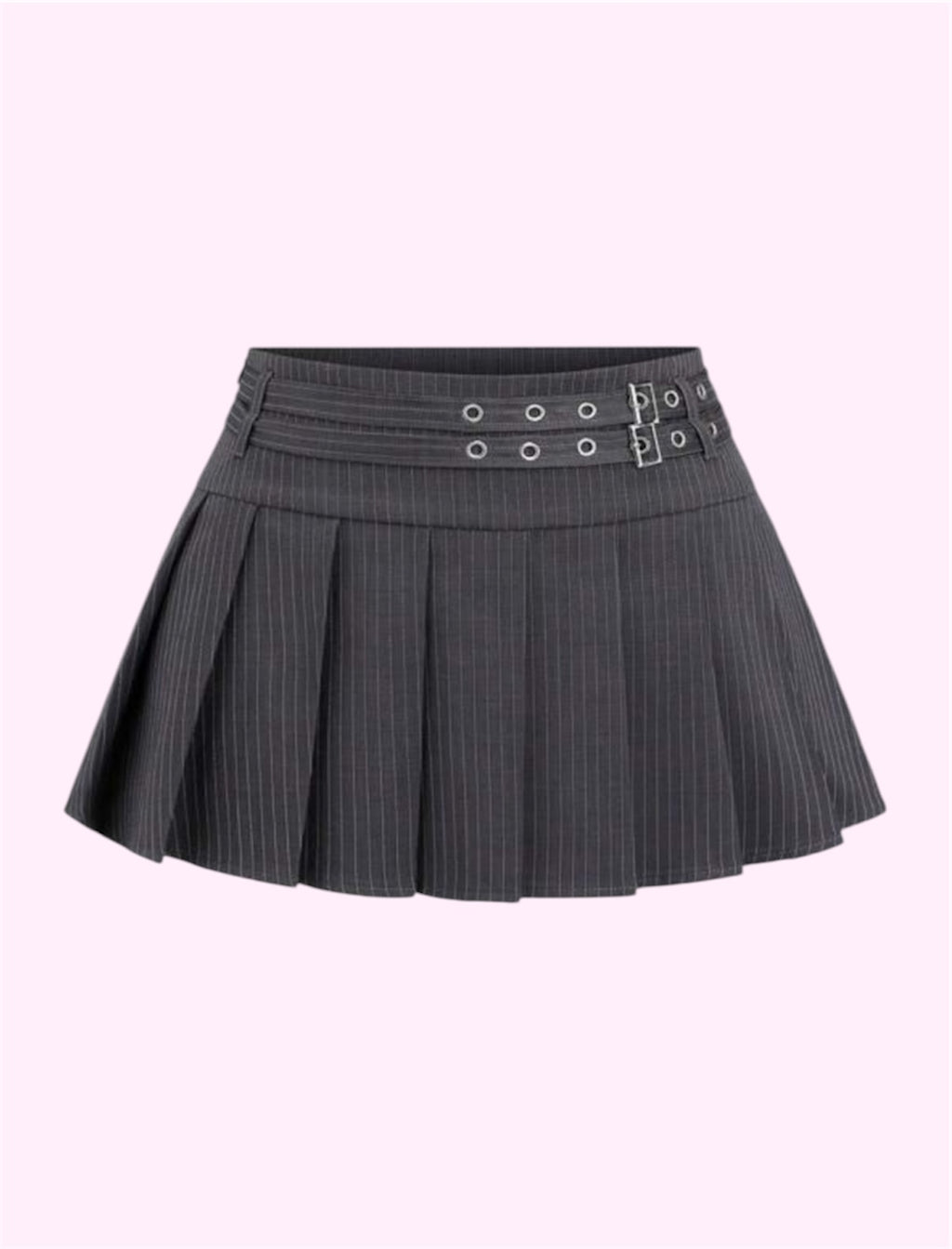 Falda gris de rayas con tablones