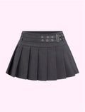 Falda gris de rayas con tablones