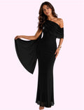 Vestido largo hombro tira negro