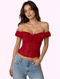 Blusa hombros caídos roja