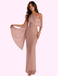 Vestido largo hombro tira rosa