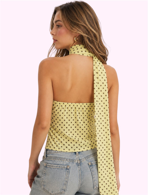 Blusa amarilla de tirantes con puntos