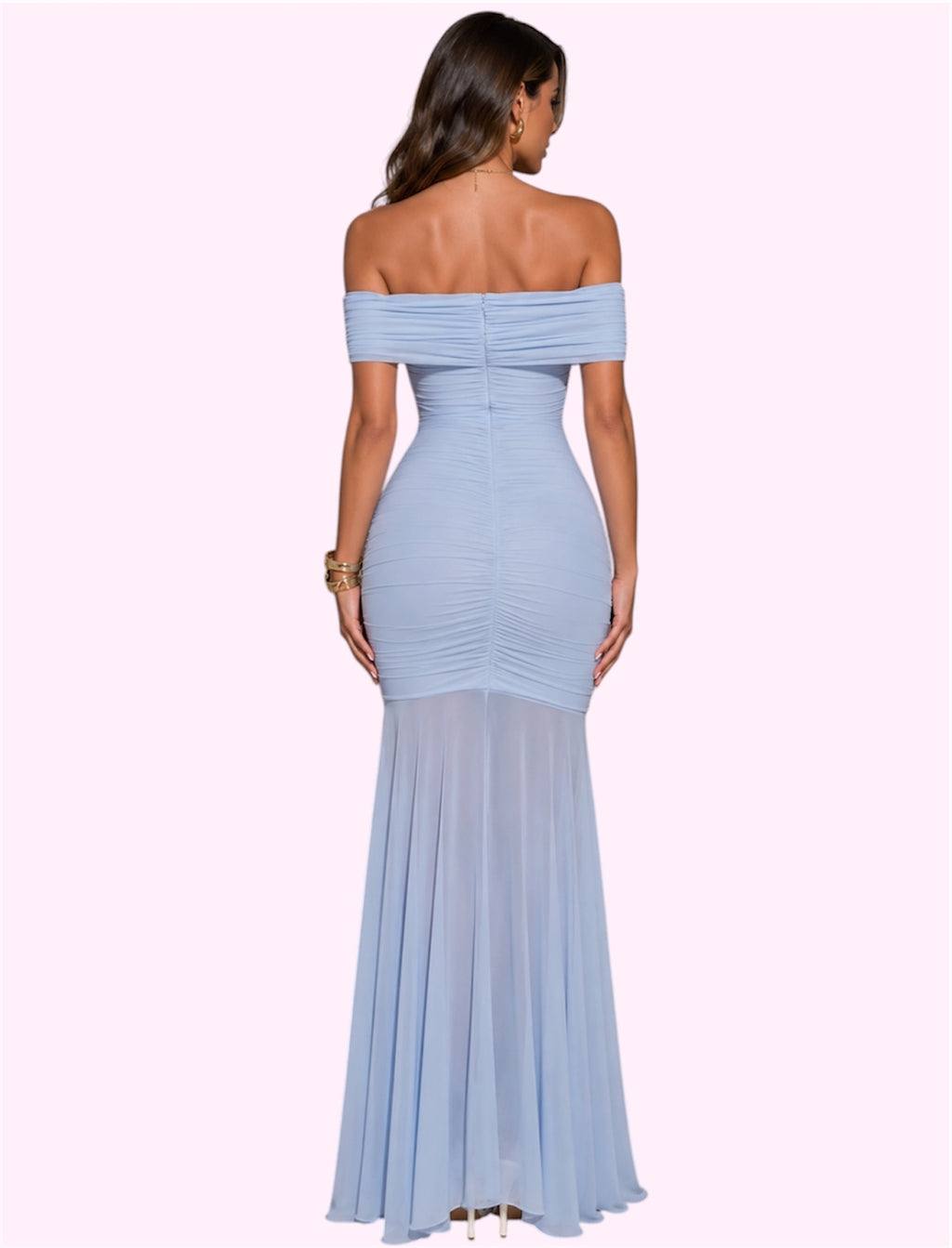 Vestido largo celeste
