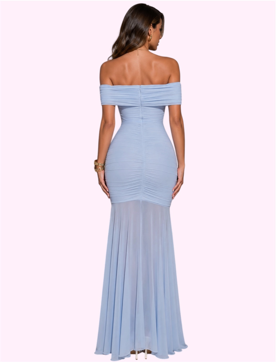 Vestido largo celeste