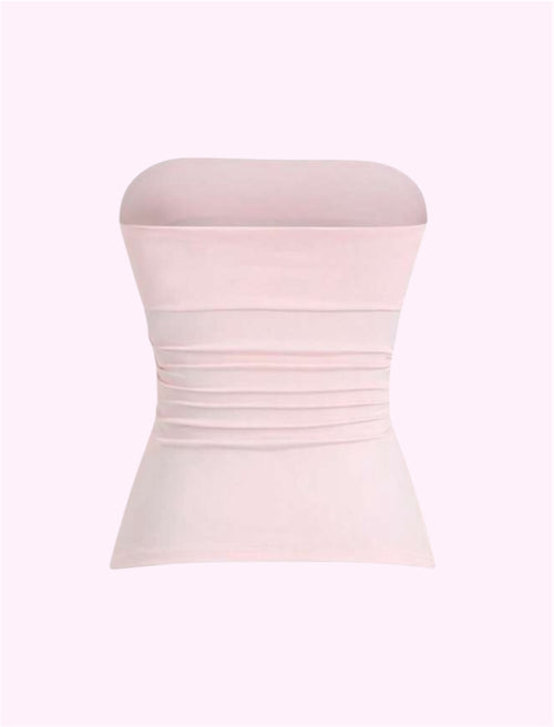 Blusa estraple rosa