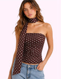 Blusa puntos estraple cafe