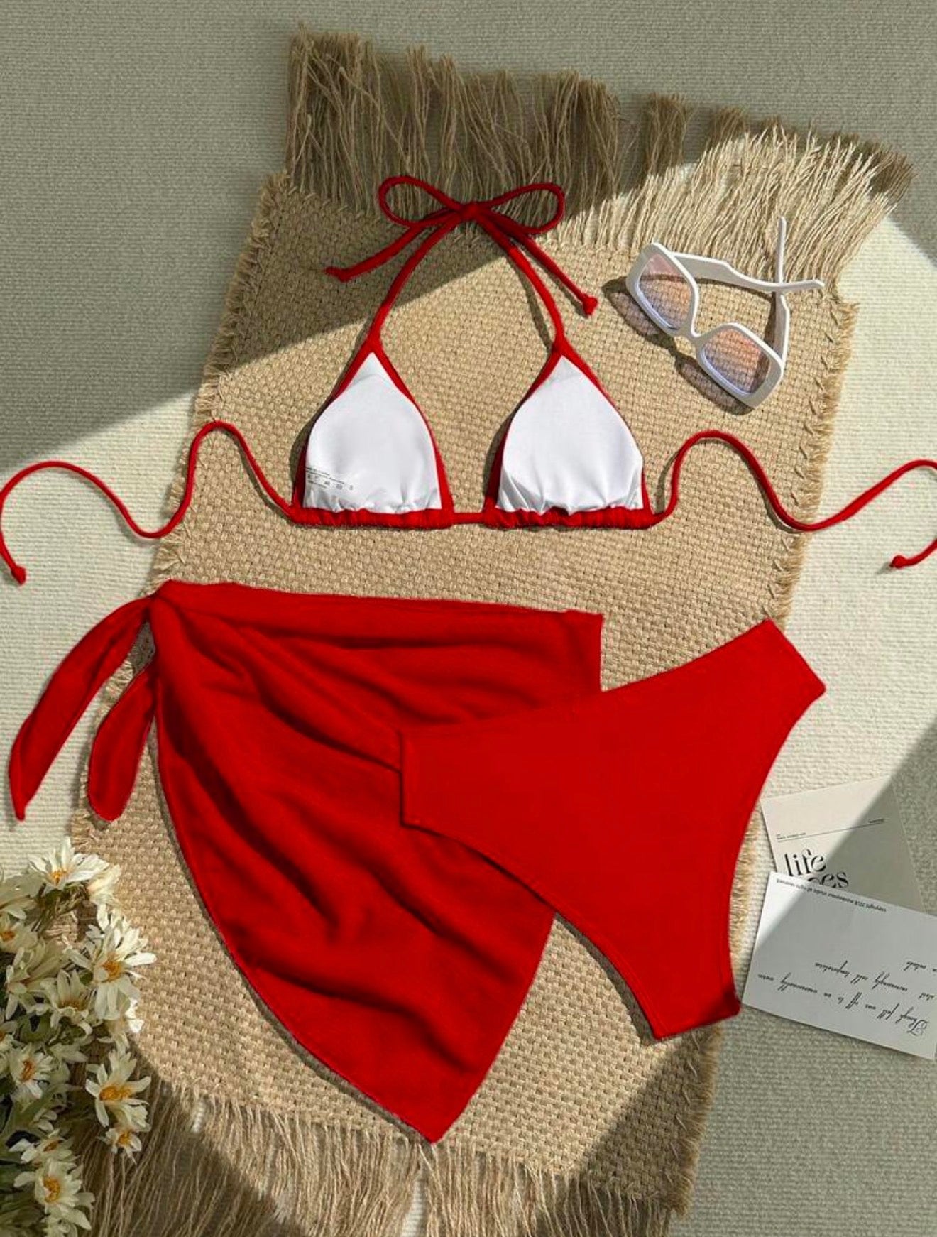 Traje de baño 3 pzs rojo