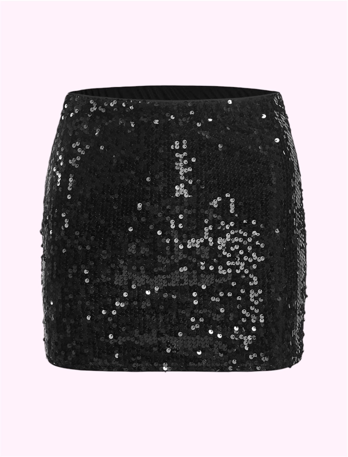 Falda lentejuelas chicas negra