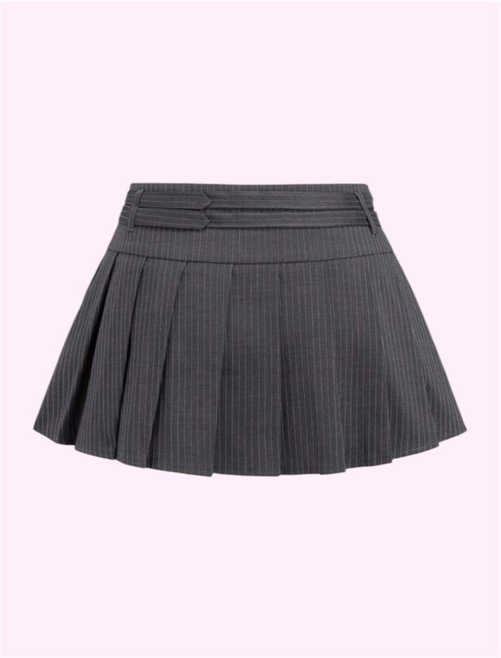 Falda gris de rayas con tablones
