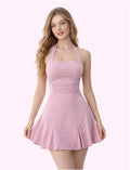 Vestido halter rosa