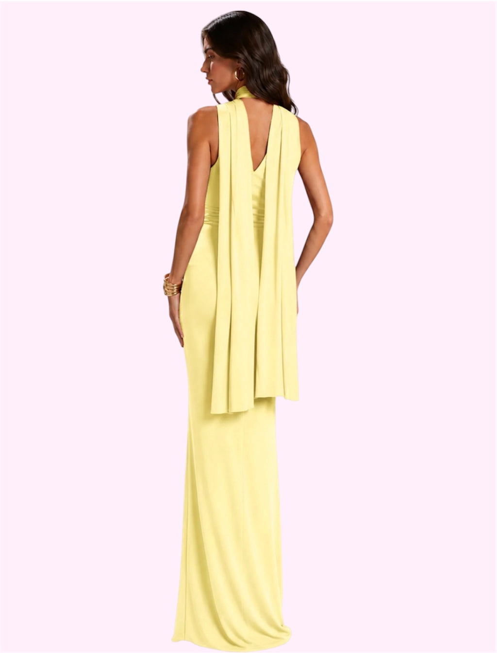 Vestido largo pashmina amarillo