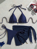 Traje de baño azul marino de 3 piezas