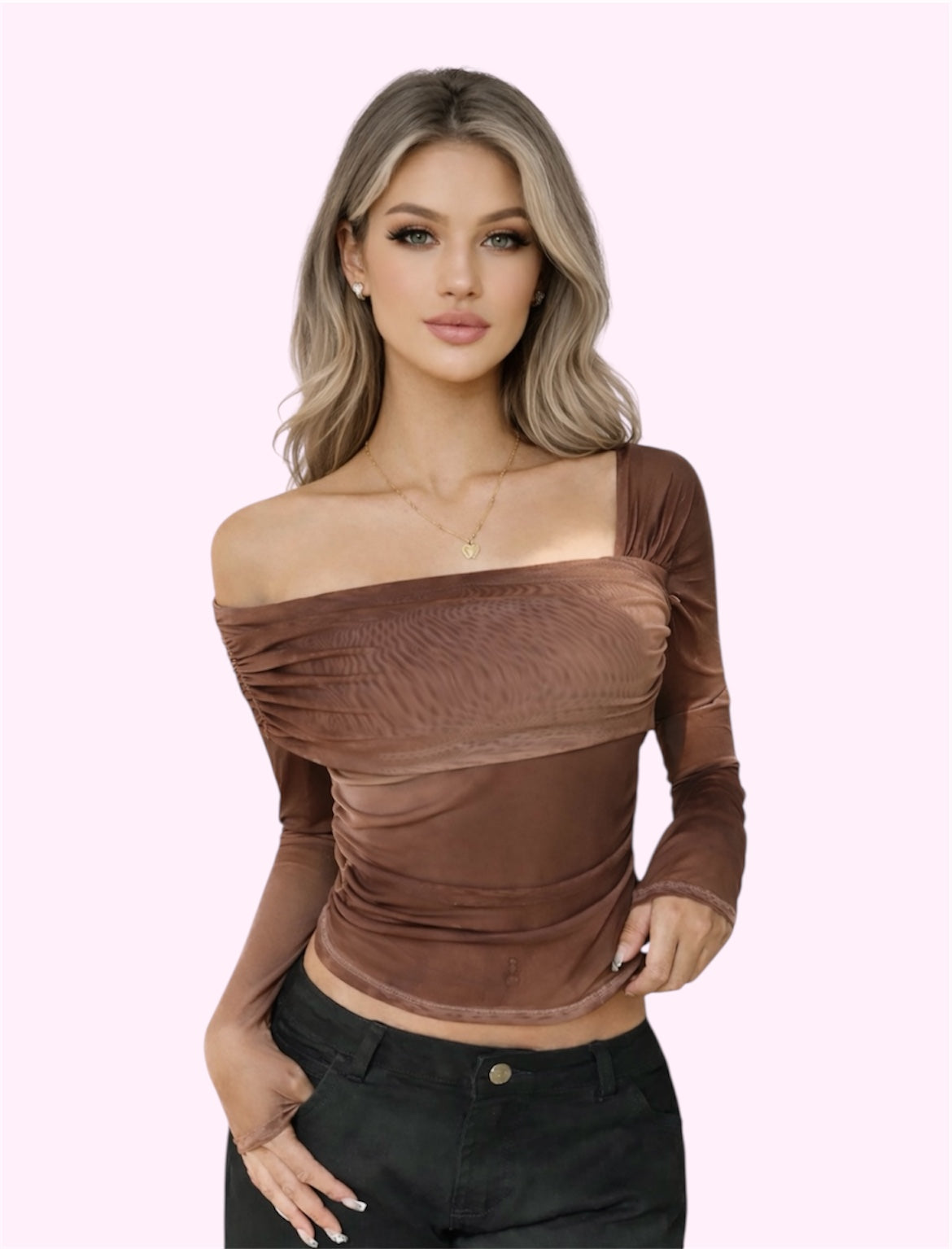 Blusa asimétrica mesh