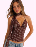 Blusa tirantes puntos cafe