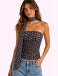 Blusa puntos estraple gris