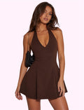 Vestido halter cafe