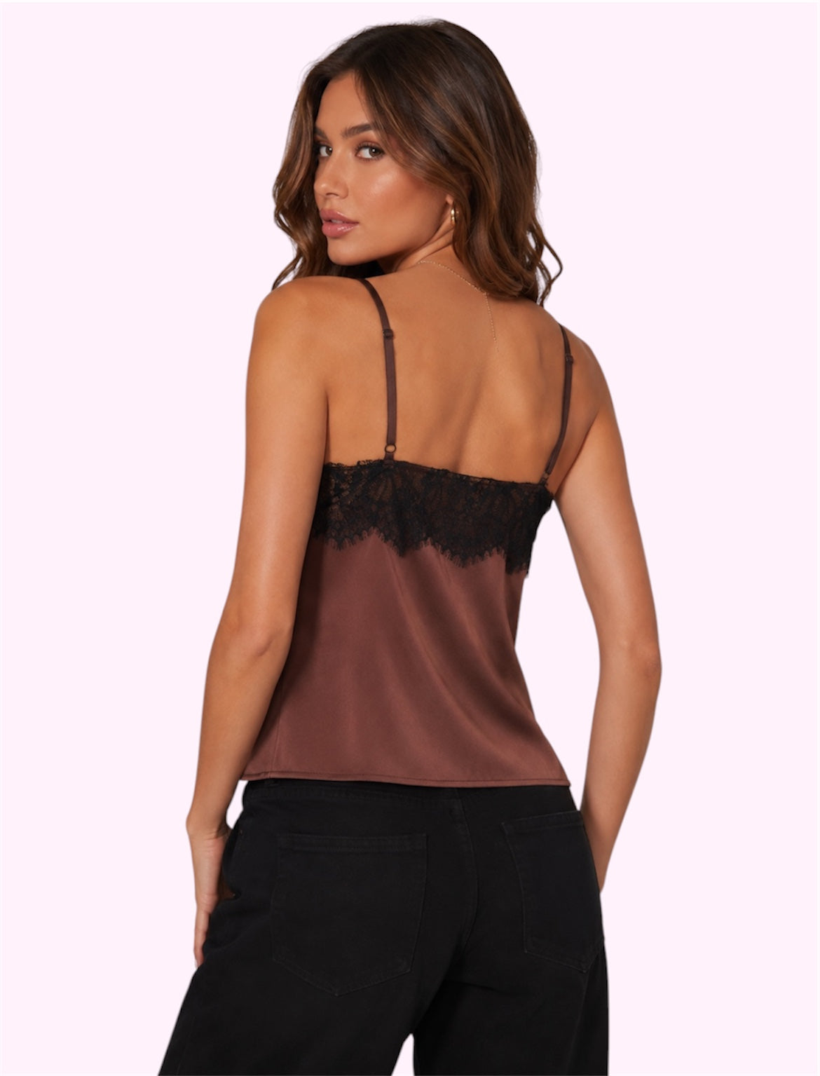 Blusa encaje satén