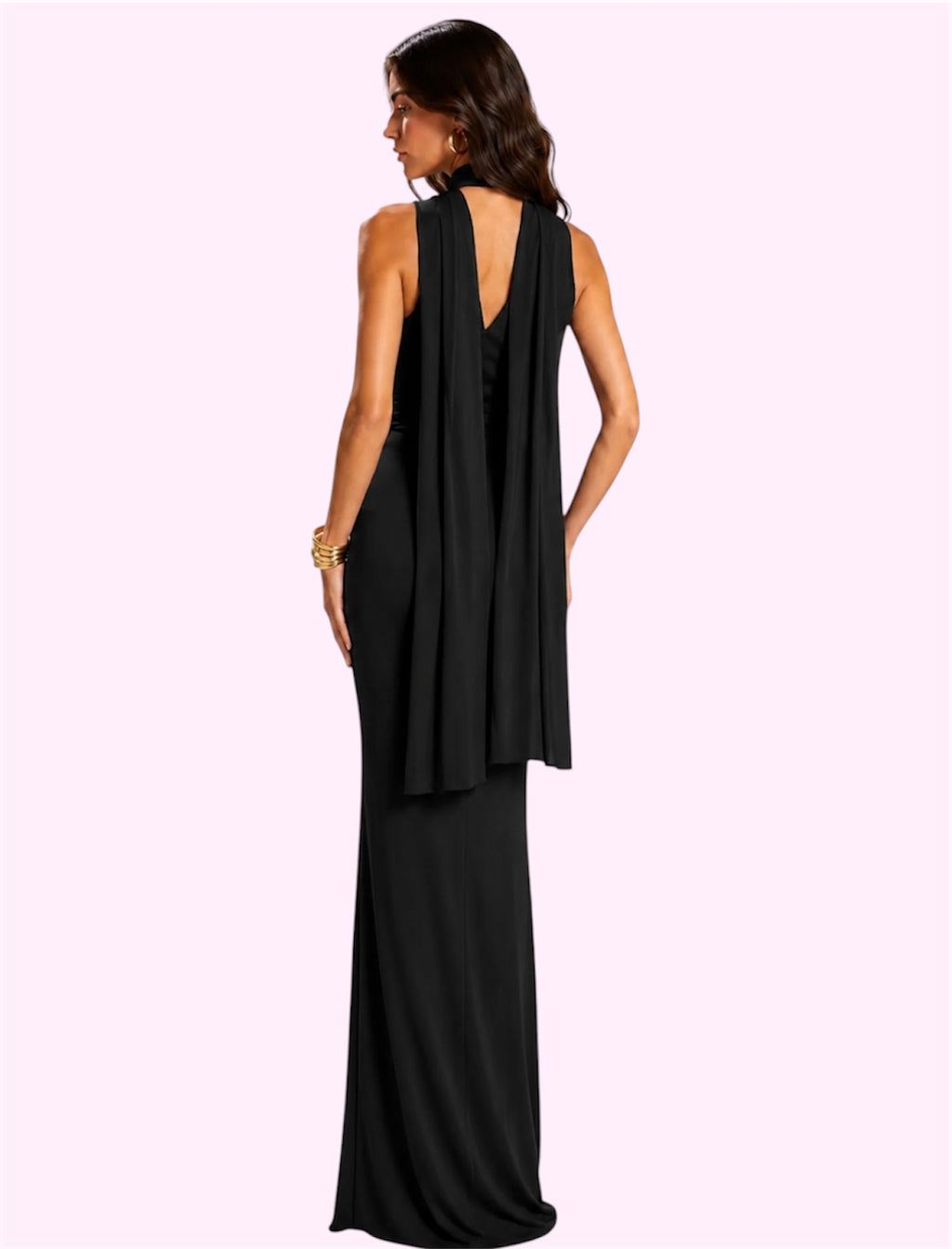 Vestido largo pashmina negro