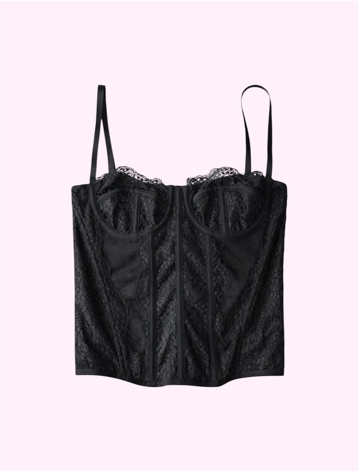 Bustier encaje negro