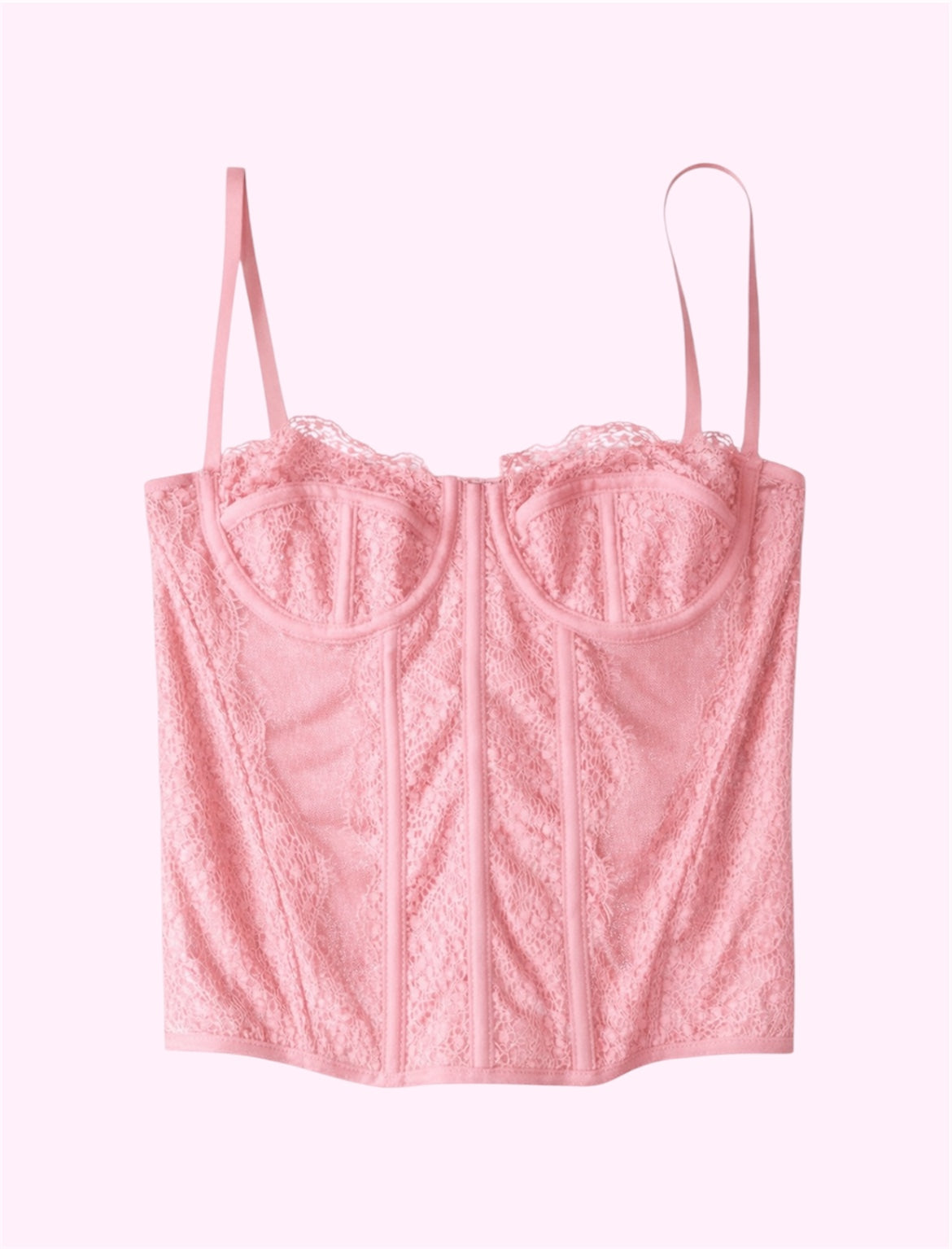 Bustier encaje rosa
