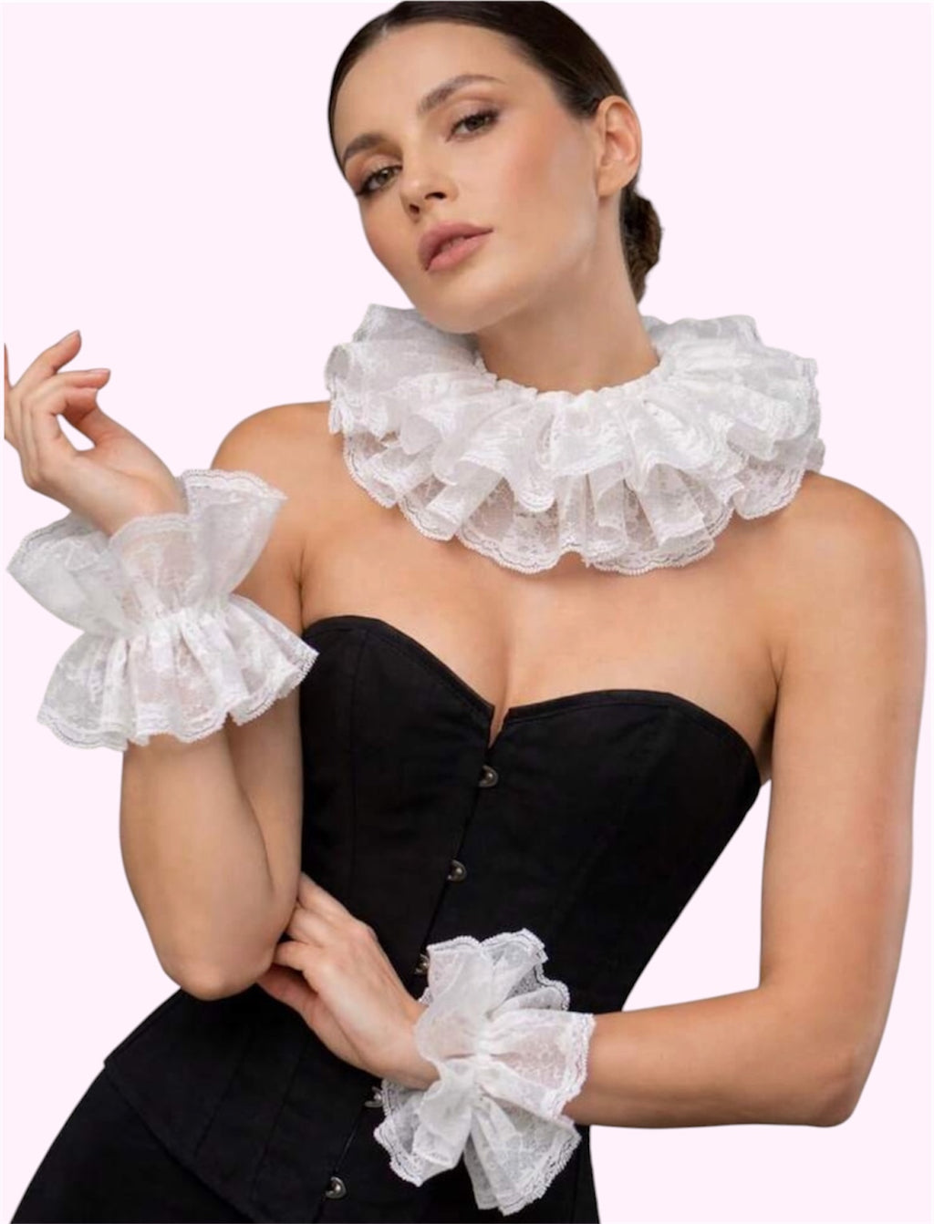 Cuello y puños encaje