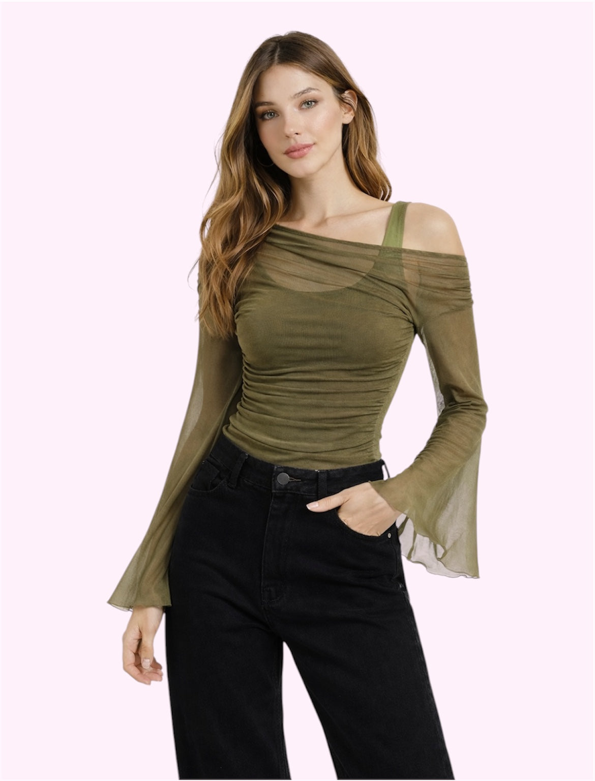 Blusa verde mesh