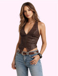 Blusa vinipiel cafe