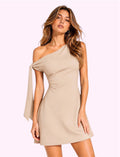 Vestido tira beige