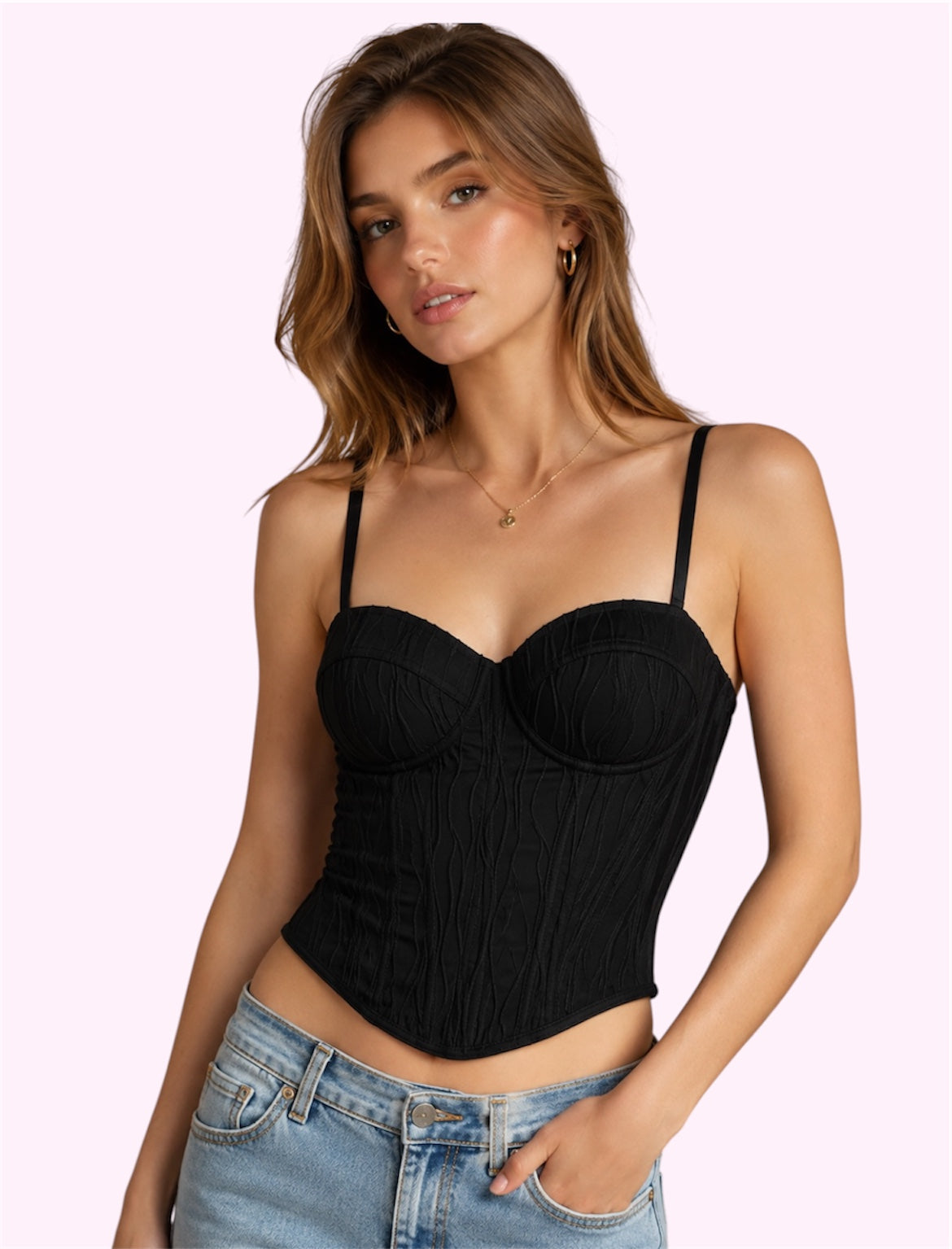 Bustier con copas negro