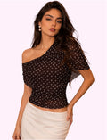 Blusa puntos cafe