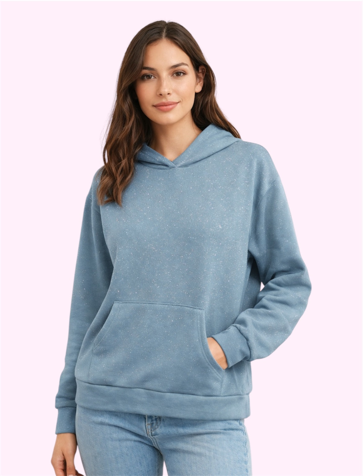 Sudadera brillo celeste