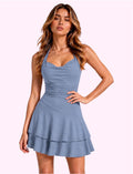 Vestido halter celeste