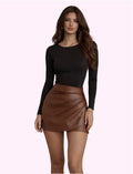 Falda vinipiel café