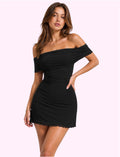 Vestido hombros negro