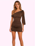 Vestido ajustado tira cafe