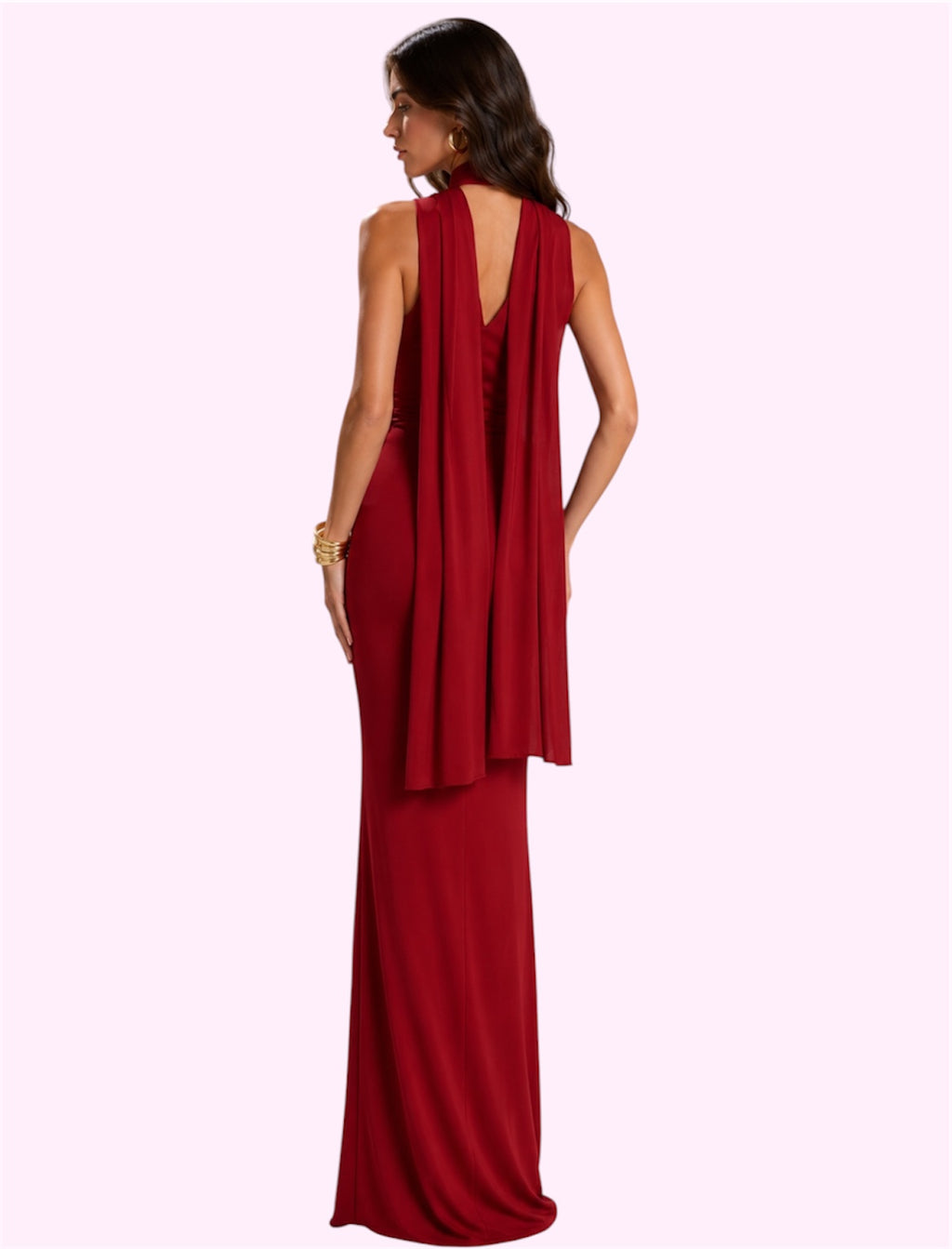 Vestido largo pashmina rojo