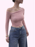 Blusa hombro caido rosa